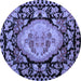 Round Medallion Blue French Rug, abs5244blu