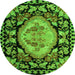 Round Medallion Green French Rug, abs5244grn