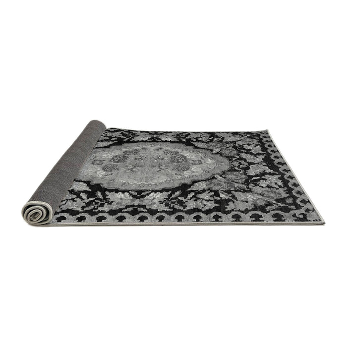 Sideview of Medallion Gray French Rug, abs5244gry