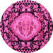 Round Medallion Pink French Rug, abs5244pnk