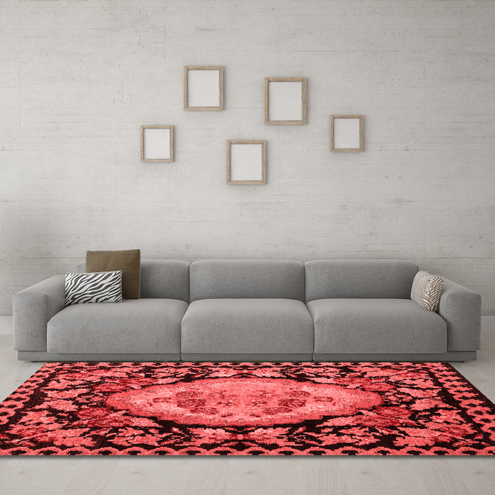 French Red Washable Rugs