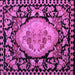 Square Machine Washable Medallion Purple French Area Rugs, wshabs5244pur