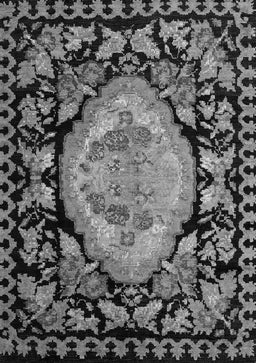 Medallion Gray French Rug, abs5244gry