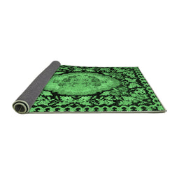 Sideview of Medallion Emerald Green French Rug, abs5244emgrn