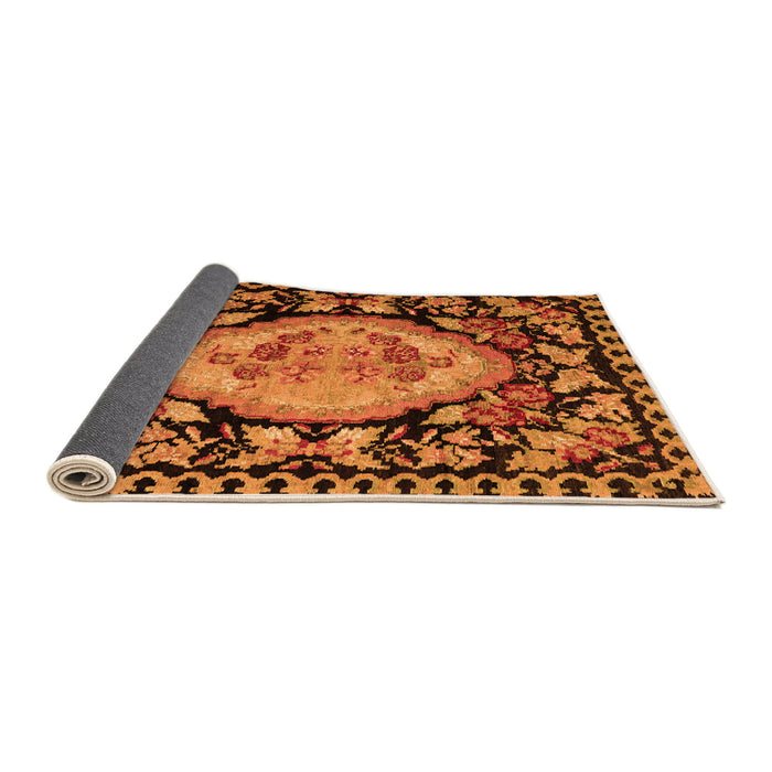 Sideview of Medallion Orange French Rug, abs5244org