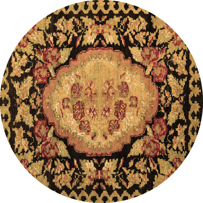 Round Medallion Brown French Rug, abs5244brn