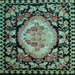 Square Medallion Light Blue French Rug, abs5244lblu