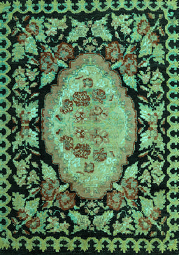 Medallion Turquoise French Rug, abs5244turq