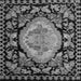 Square Machine Washable Medallion Gray French Rug, wshabs5244gry