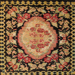 Square Abstract Red Medallion Rug, abs5244