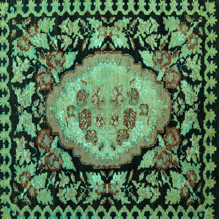 Square Medallion Turquoise French Rug, abs5244turq