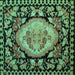 Square Medallion Turquoise French Rug, abs5244turq