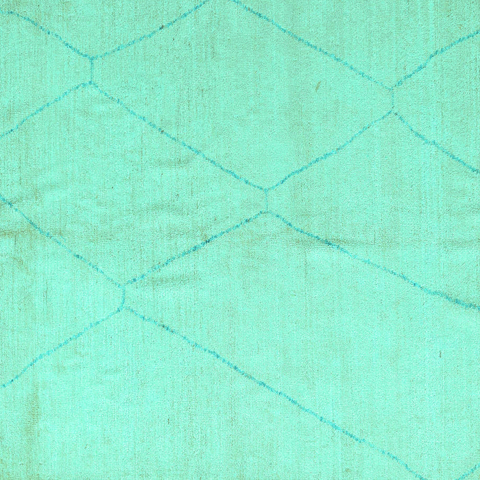 Square Solid Turquoise Modern Rug, abs5245turq