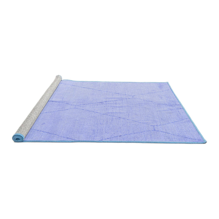 Sideview of Machine Washable Solid Blue Modern Rug, wshabs5245blu