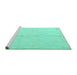 Sideview of Machine Washable Solid Turquoise Modern Area Rugs, wshabs5245turq