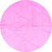 Round Solid Pink Modern Rug, abs5245pnk