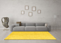 Machine Washable Solid Yellow Modern Rug, wshabs5245yw