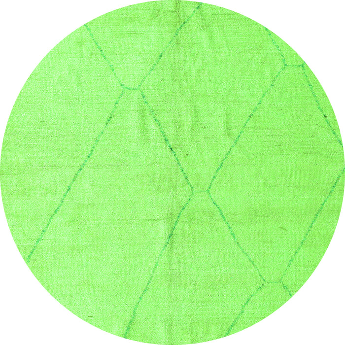 Round Solid Green Modern Rug, abs5245grn