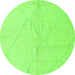 Round Solid Green Modern Rug, abs5245grn