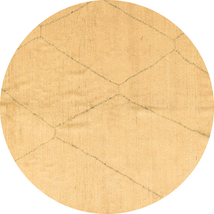 Round Solid Brown Modern Rug, abs5245brn