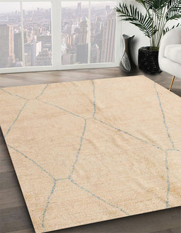 Machine Washable Abstract Yellow Rug in a Family Room, wshabs5245