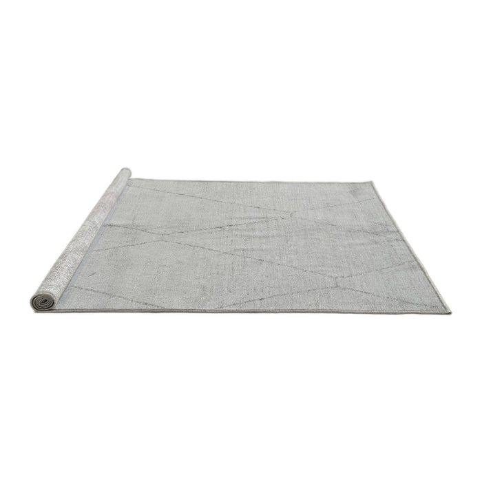 Sideview of Machine Washable Solid Gray Modern Rug, wshabs5245gry