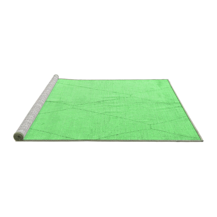 Sideview of Machine Washable Solid Emerald Green Modern Area Rugs, wshabs5245emgrn