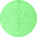 Round Solid Emerald Green Modern Rug, abs5245emgrn