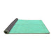 Sideview of Solid Turquoise Modern Rug, abs5245turq