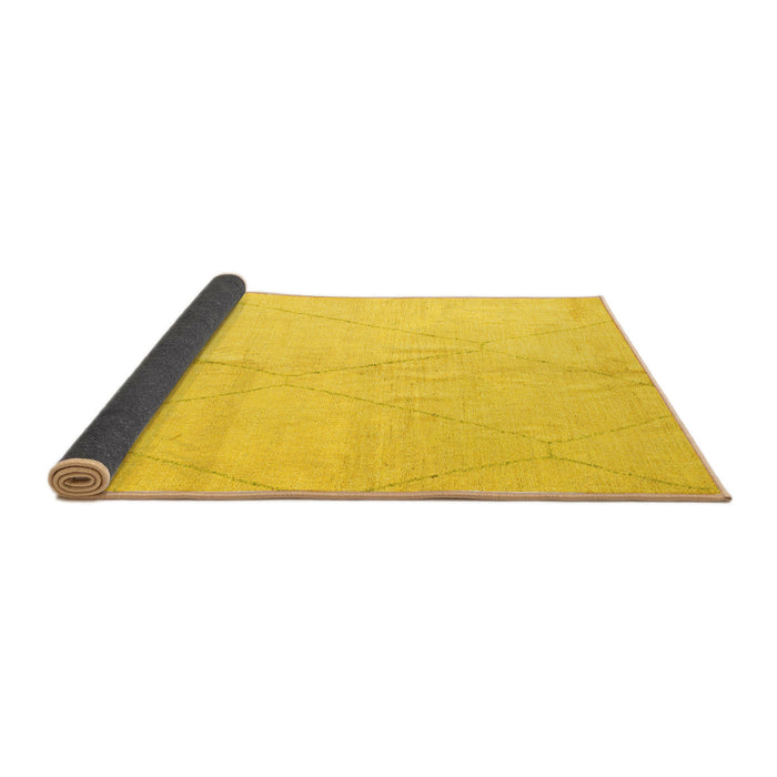 Sideview of Solid Yellow Modern Rug, abs5245yw