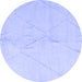 Round Solid Blue Modern Rug, abs5245blu