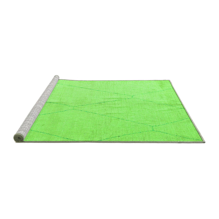 Sideview of Machine Washable Solid Green Modern Area Rugs, wshabs5245grn