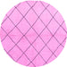 Round Solid Pink Modern Rug, abs5246pnk