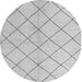 Round Solid Gray Modern Rug, abs5246gry