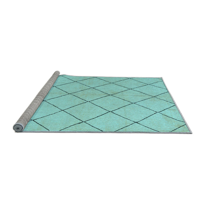 Sideview of Machine Washable Solid Light Blue Modern Rug, wshabs5246lblu