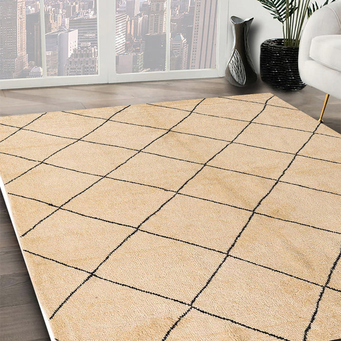 Machine Washable Abstract Sun Yellow Rug in a Family Room, wshabs5246