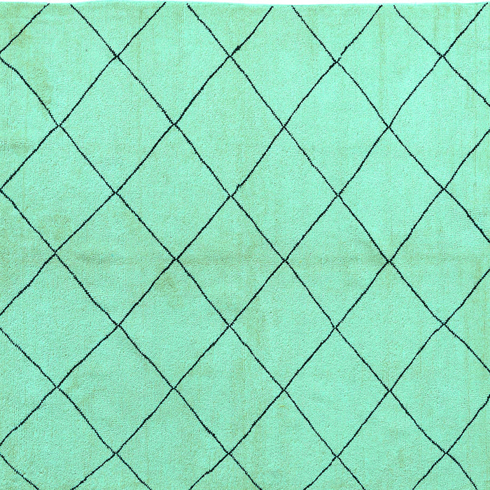 Square Solid Turquoise Modern Rug, abs5246turq