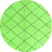 Round Solid Green Modern Rug, abs5246grn