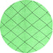 Round Solid Emerald Green Modern Rug, abs5246emgrn