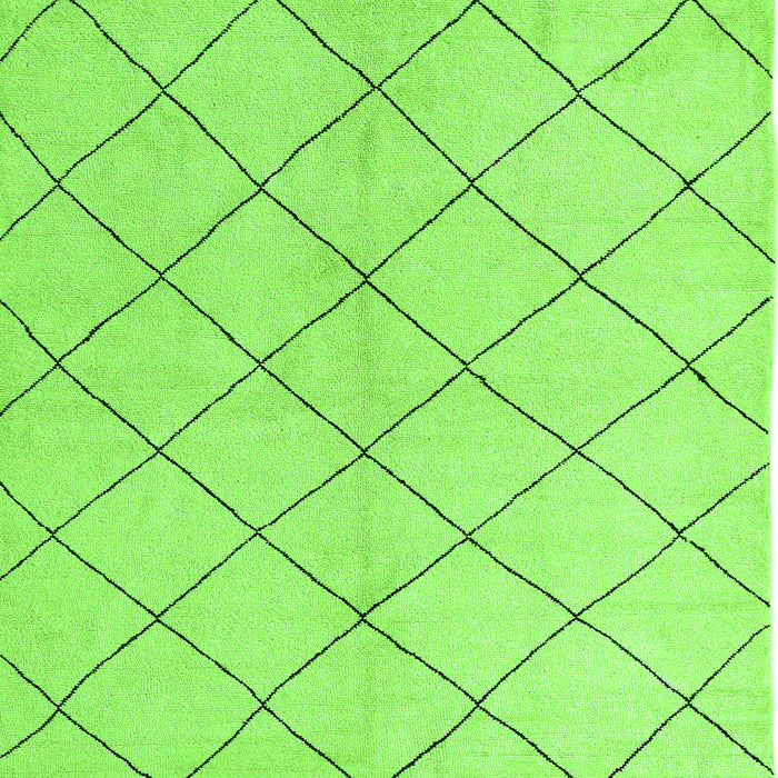 Square Machine Washable Solid Green Modern Area Rugs, wshabs5246grn