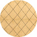 Round Solid Brown Modern Rug, abs5246brn