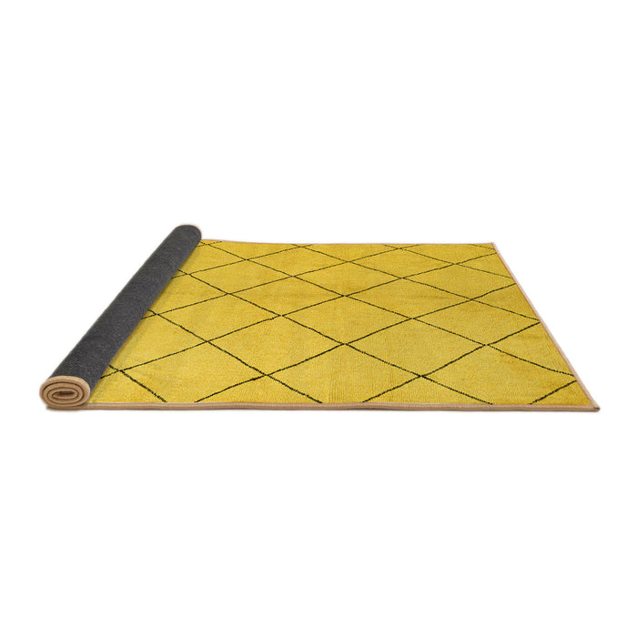 Sideview of Solid Yellow Modern Rug, abs5246yw