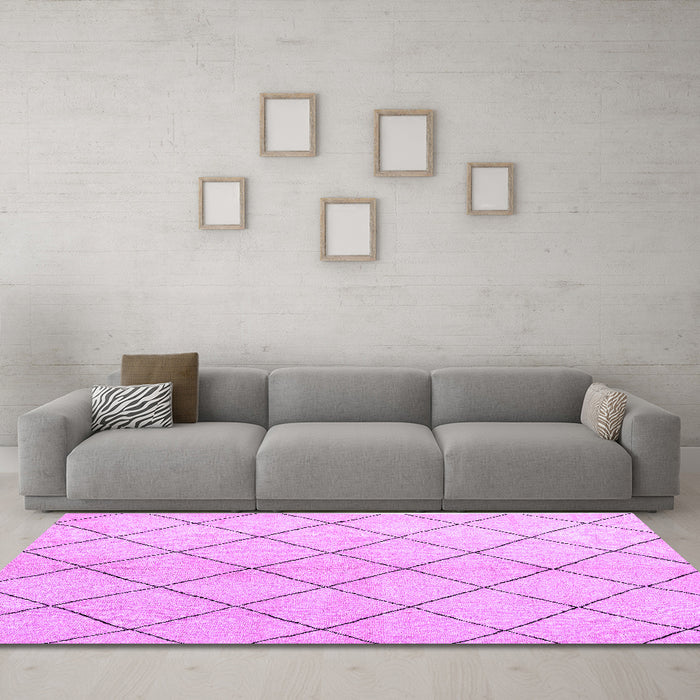 Machine Washable Solid Purple Modern Area Rugs in a Living Room, wshabs5246pur