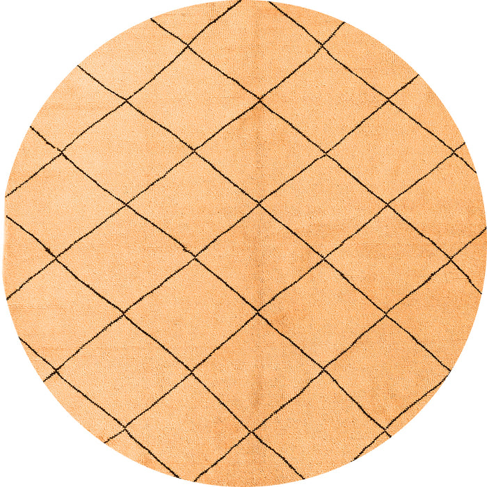 Round Solid Orange Modern Rug, abs5246org