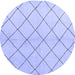 Round Machine Washable Solid Blue Modern Rug, wshabs5246blu