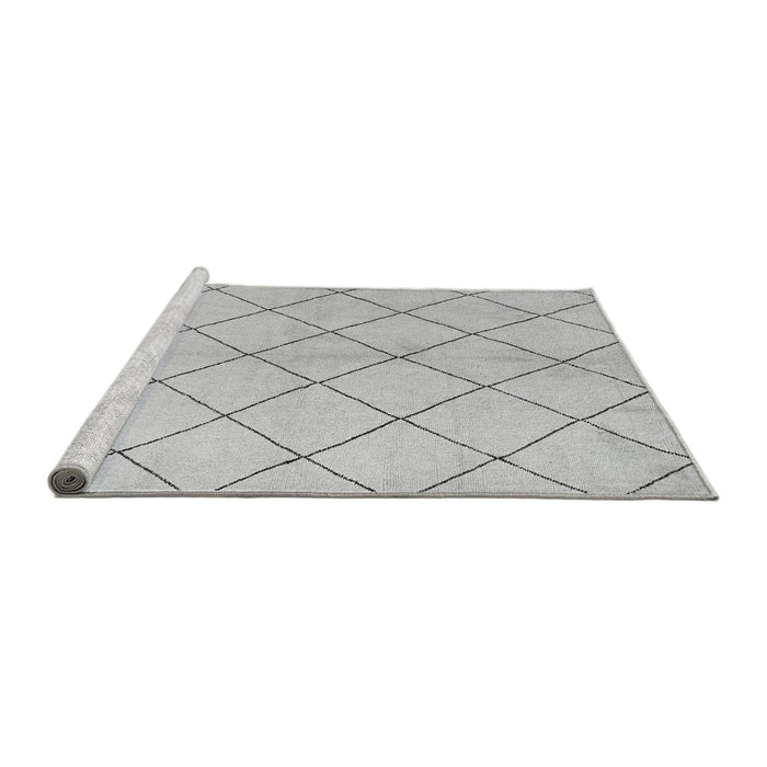 Sideview of Machine Washable Solid Gray Modern Rug, wshabs5246gry