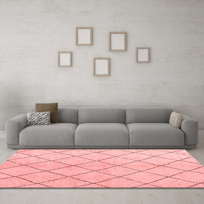 Modern Red Washable Rugs