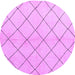 Round Solid Purple Modern Rug, abs5246pur