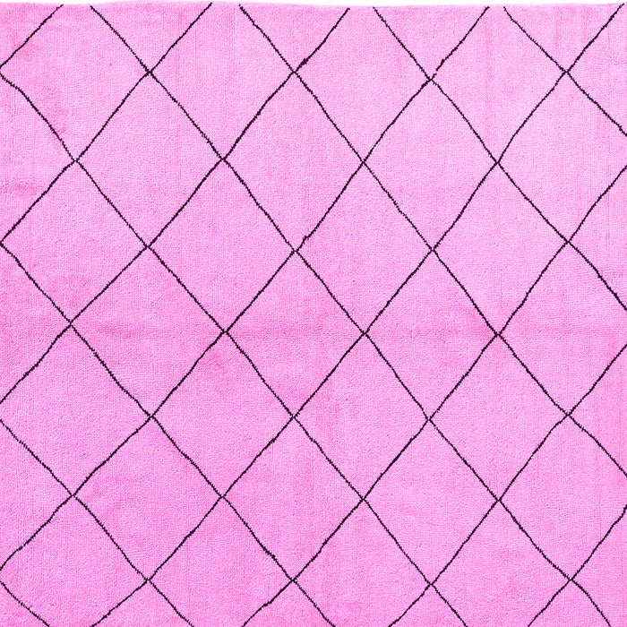 Square Solid Pink Modern Rug, abs5246pnk