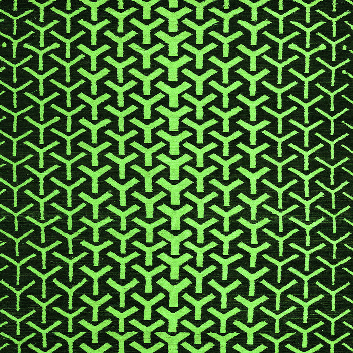 Square Machine Washable Abstract Green Modern Area Rugs, wshabs5247grn